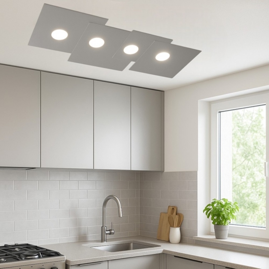 Plafoniera grigio design moderna toplight plate