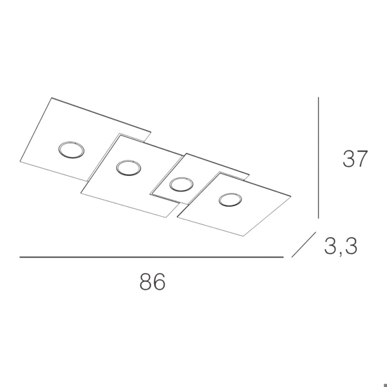 Plafoniera top light plate da cucina moderna bianca rettangolare