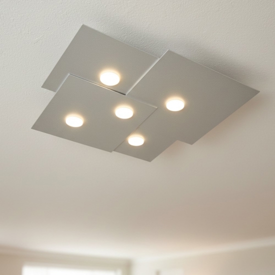 Plafoniera per cucina moderna grigio toplight plate
