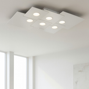 Top light plate plafoniera design moderna bianca squadrata
