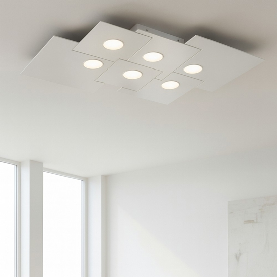 Top light plate plafoniera design moderna bianca squadrata