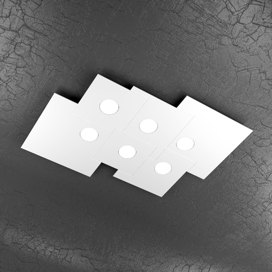 Top light plate plafoniera design moderna bianca squadrata