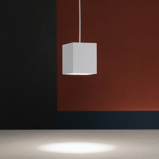Lampada a sospensione per cucina cubo bianco top light plate