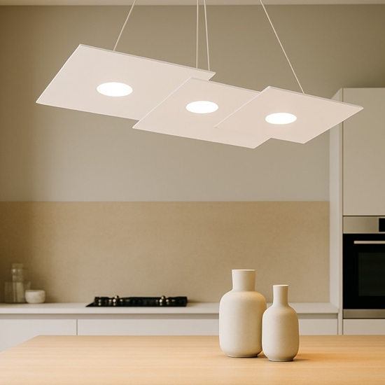 Lampadario bianco per sal da pranzo moderna top light plate