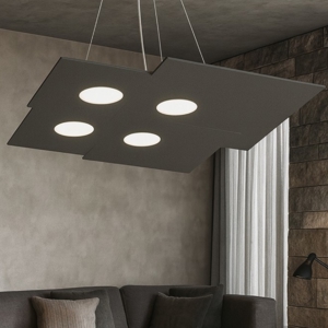 Toplight plate lampadario moderno antracite squadrato