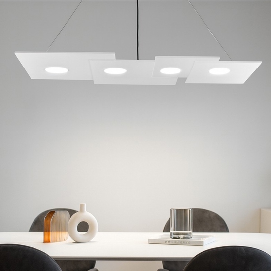 Lampadario per soggiorno bianco top light 4 luci