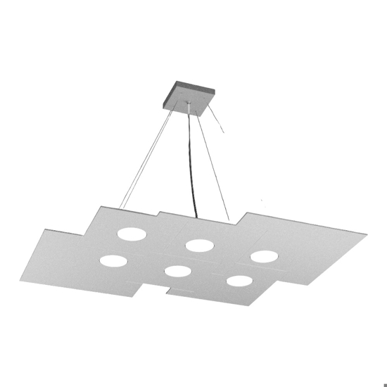 Lampadario design moderno grigio squadrato per soggiorno
