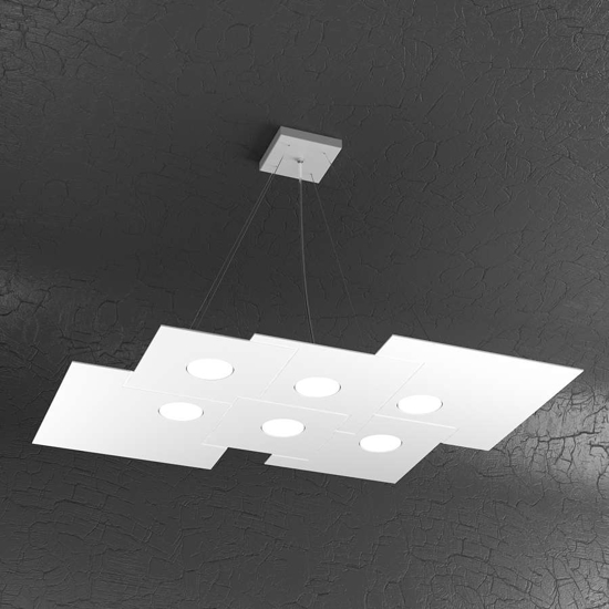 Lampadario particolare moderno led per soggiorno bianco top light plate