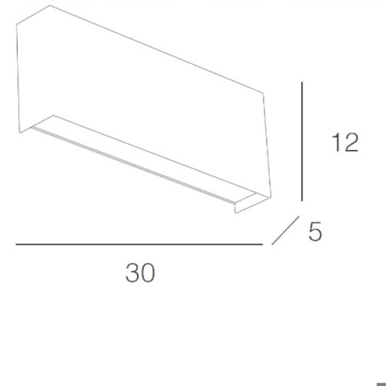 Applique led 20w rettangolare moderna grigio da parete