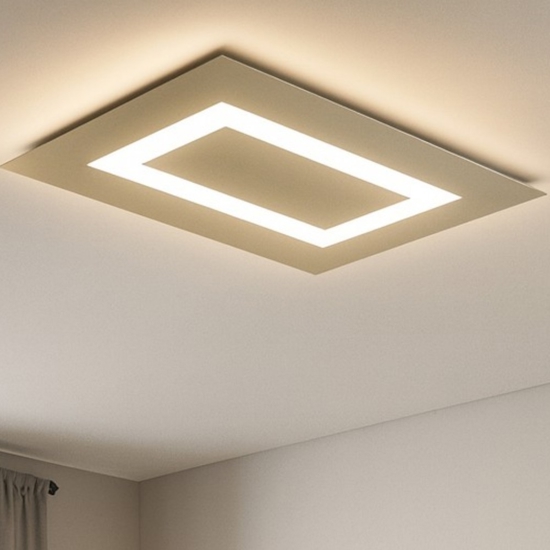 Carpet top light plafoniera moderna da cucina sabbia rettangolare