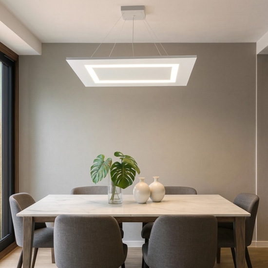 Carpet top light lampadario bianco led moderno 91w da salotto