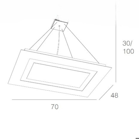 Lampadario rettangolare grigio moderno toplight carpet