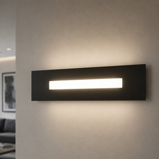 Applique led 20w toplight moderna nero per soggiorno