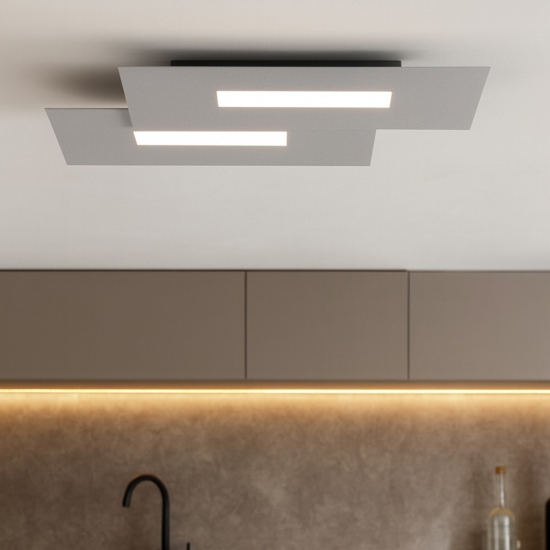 Wally top light plafoniera moderna grigio per ufficio