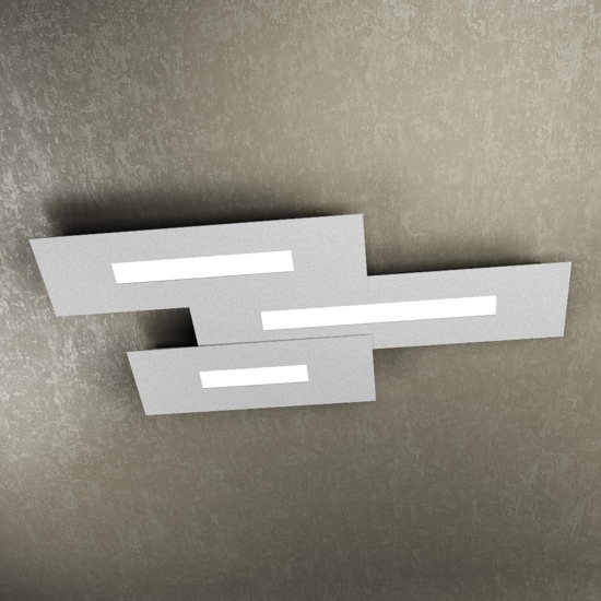 Wally top light plafoniera da cucina grigio moderna rettangolare