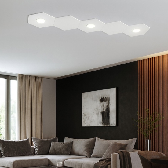 Plafoniera toplight bianca led moderna 3 luci + 2 piastre 