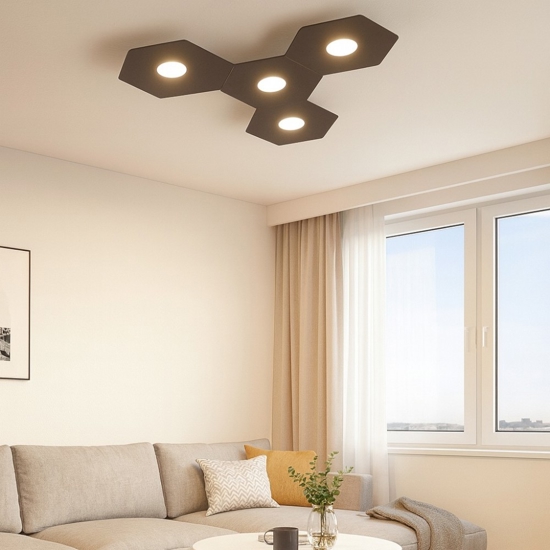 Plafoniera per cucina marrone esagonale top light hexagon moderna