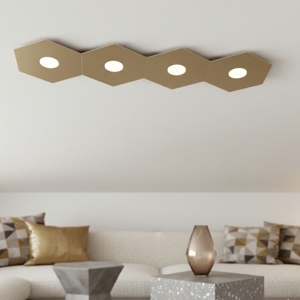 Plafoniera moderna esagoni colore sabbia top light