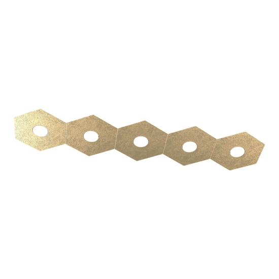 Plafoniera da cucina moderna top light hexagon 5 luci foglia oro rettangolare