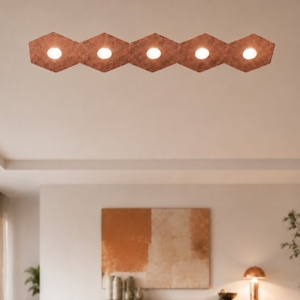 Toplight hexagon plafoniera moderna esagoni foglia rame