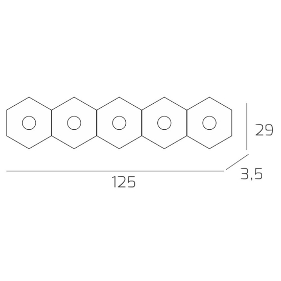Toplight hexagon plafoniera moderna esagoni foglia rame