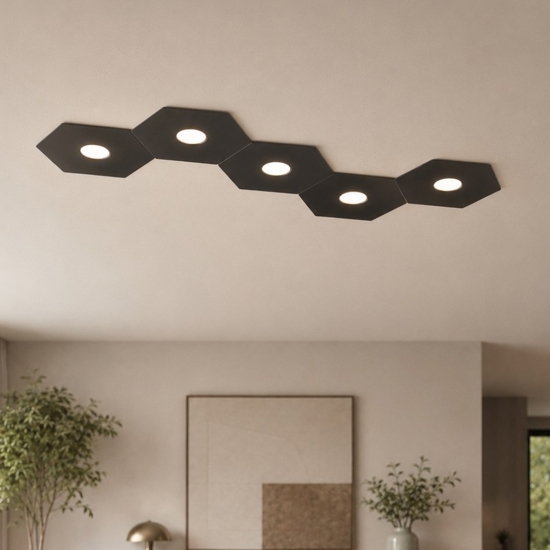 Top light hexagon plafoniera marrone esagonale moderna
