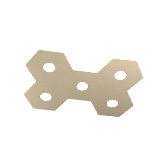 Toplight hexagon plafoniera moderna componibile da cucina sabbia 5 luci