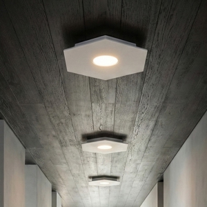 Plafoniera hexagon toplight da cucina moderna esagonale bianca