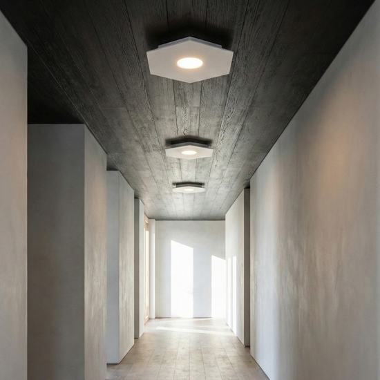 Plafoniera hexagon toplight da cucina moderna esagonale bianca