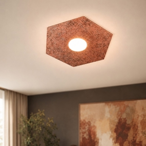 Top light hexagon plafoniera foglia rame esagonale