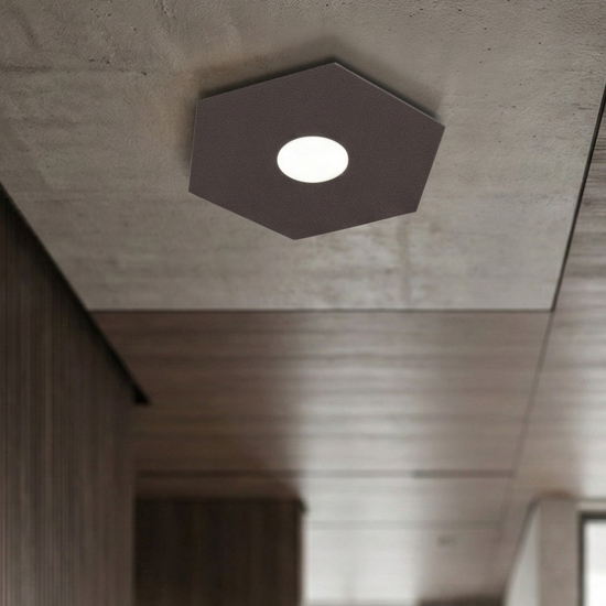 Plafoniera moderna esagonale marrone top light hexagon