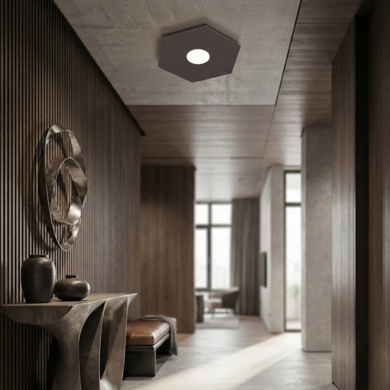 Plafoniera moderna esagonale marrone top light hexagon
