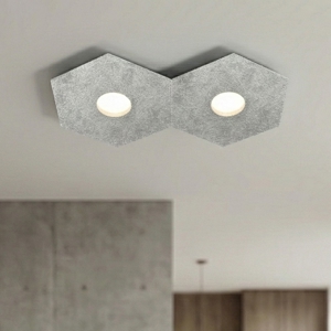 Plafoniera foglia argento moderna esagonale toplight hexagon