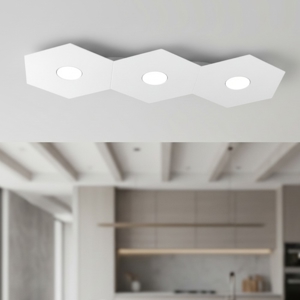 Plafoniera hexagon toplight bianco design esagoni