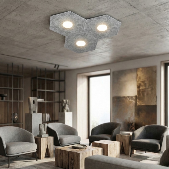 Toplight hexagon plafoniera moderna per cucina argento