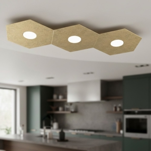 Plafoniera moderna oro top light hexagon