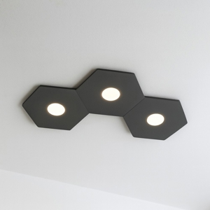 Plafoniera moderna grigio antracite toplight hexagon