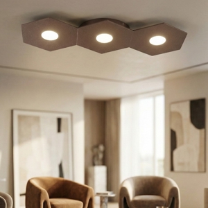 Hexagon plafoniera moderna marrone