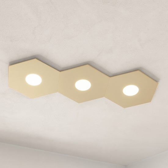 Plafoniera esagonale sabbia top light hexagon