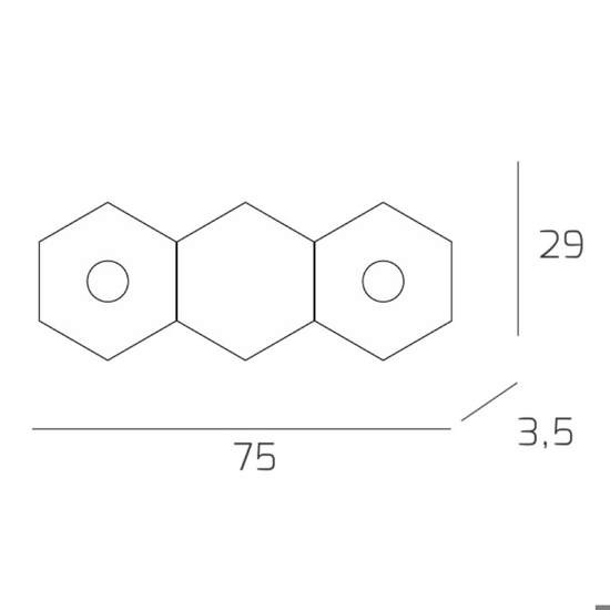Plafoniera esagonale sabbia top light hexagon