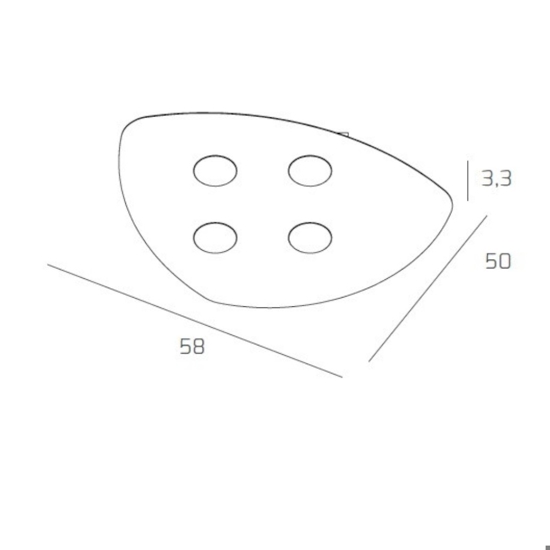 Plafoniera per cucina moderna bianca shape toplight 4 luci