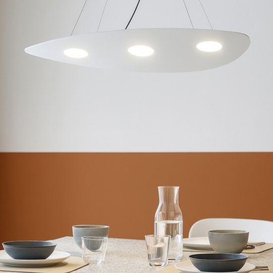 Lampadario particolare moderno bianco per soggiorno toplight shape
