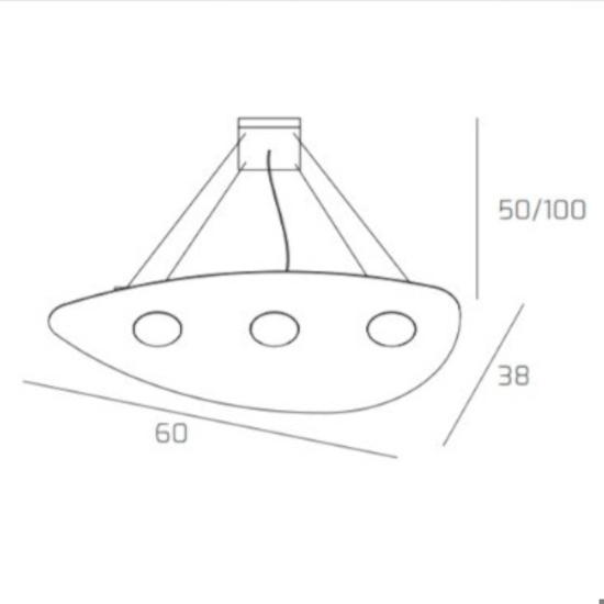 Toplight shape lampadario moderno grigio 