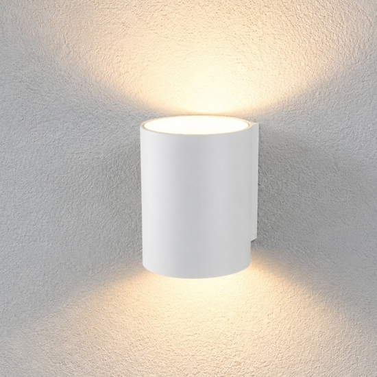 Applique led 2 luci metallo bianco moderna per interni