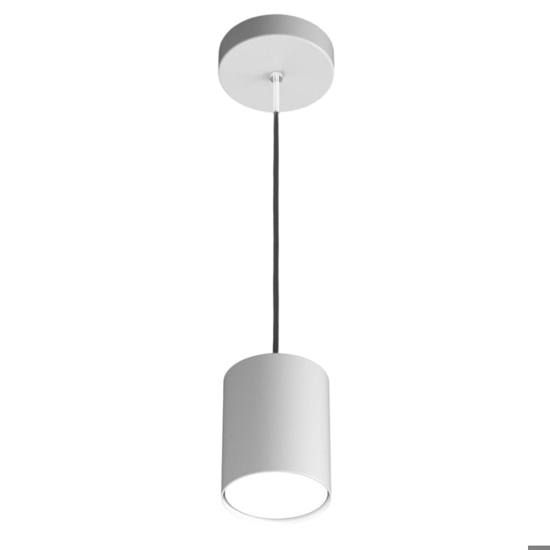 Lampada a sospensione cilindro corto bianco pendente per bagno