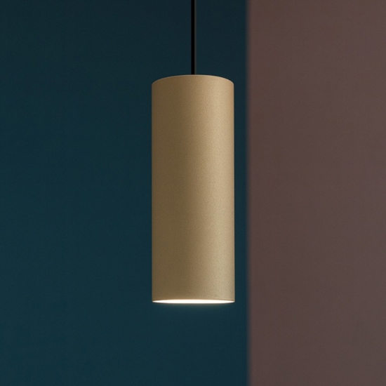 Lampada a sospensione per isola cucina cilindro colore sabbia top light