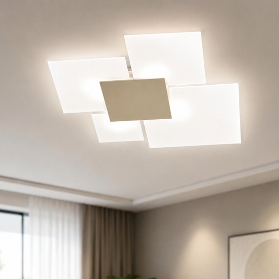 Toplight upgrade sabbia plafoniera moderna vetro bianco