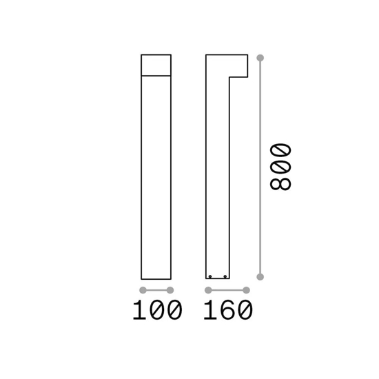 Ideal lux sirio pt2 lampione da giardino 80cm bianco