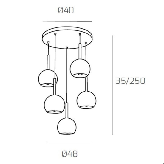 Lampadario per soggiorno moderno vetri multicolor top light