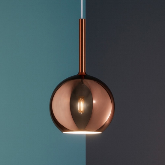 Lampada a sospensione pendente per isola cucina sfera rame